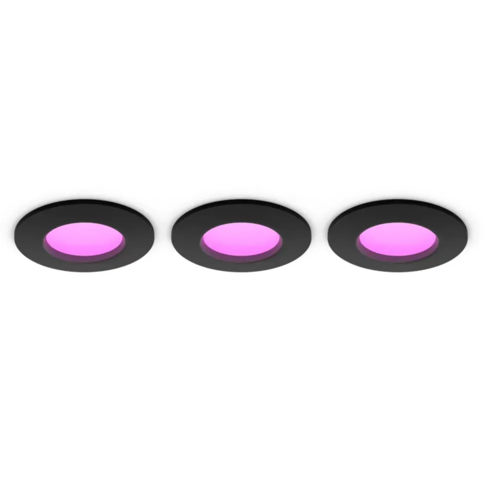 Philips Hue Slim infälld spotlight 90 mm 3-pack Svart