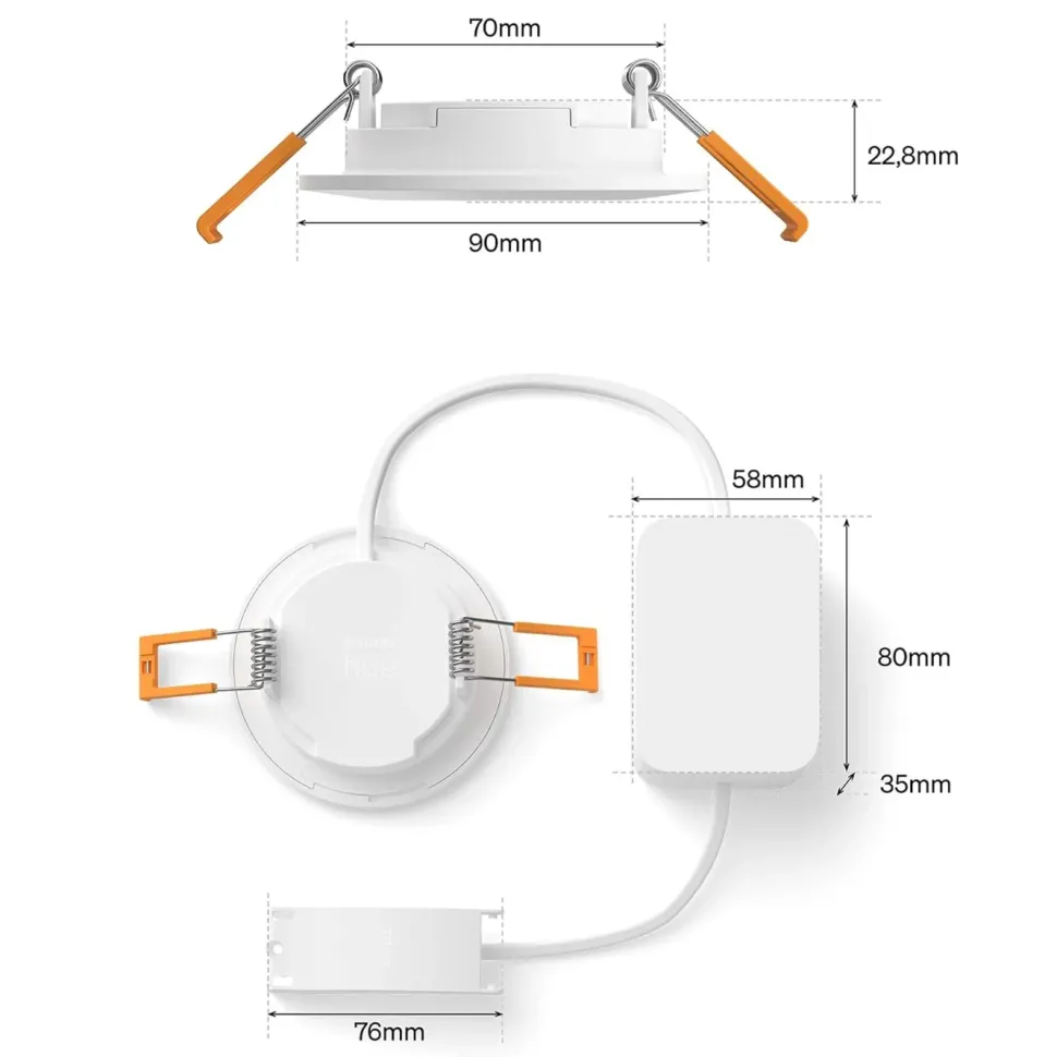 Philips Hue Slim infälld spotlight 90 mm 1-pack Vit