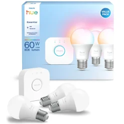 Philips Hue Startpaket Essential: 3x White & Color E27 + Bridge