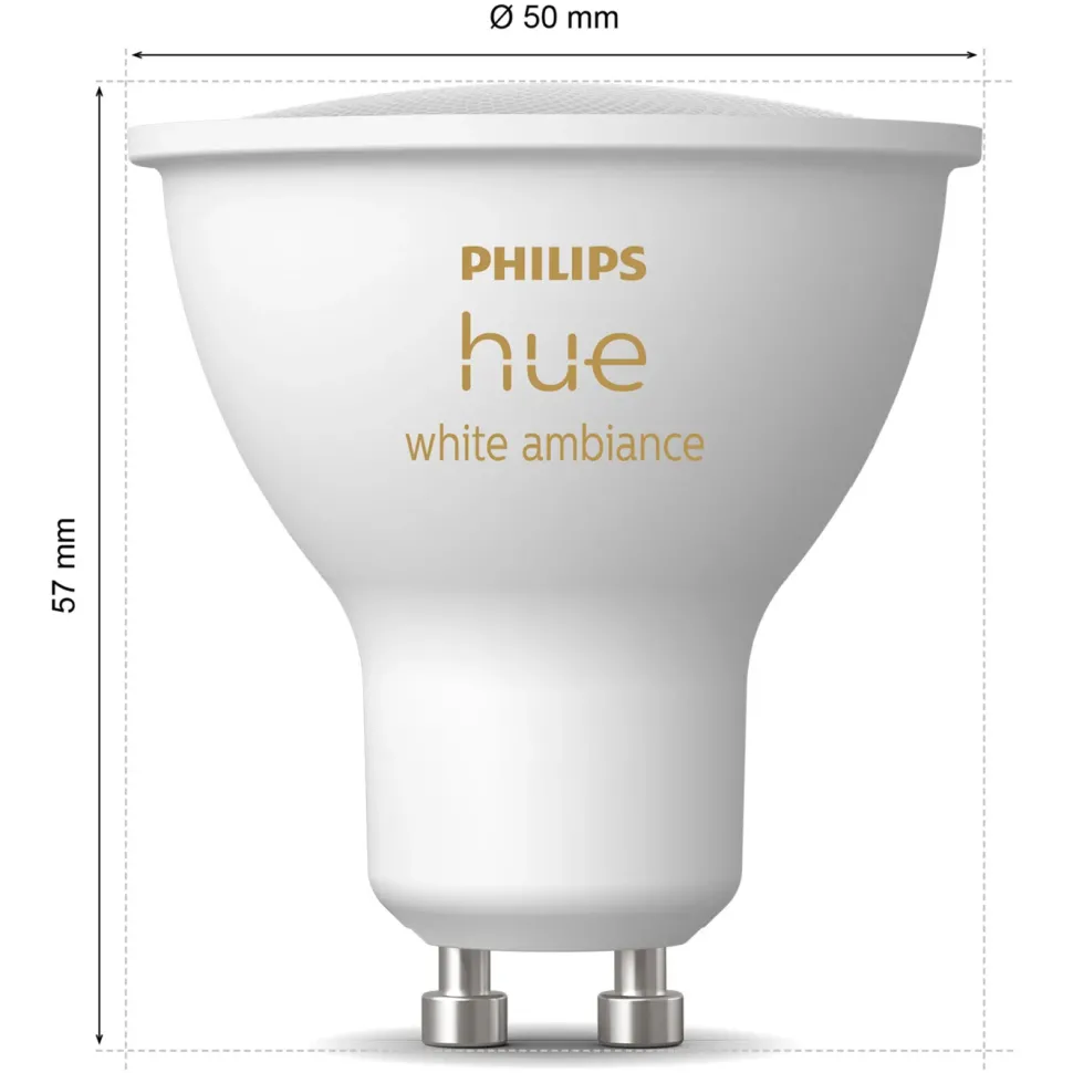 Philips Hue White Ambiance Smart LED-lampa GU10 400 lm 1-pack
