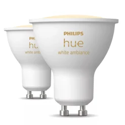 Philips Hue White Ambiance Smart LED-lampa GU10 400 lm 2-pack