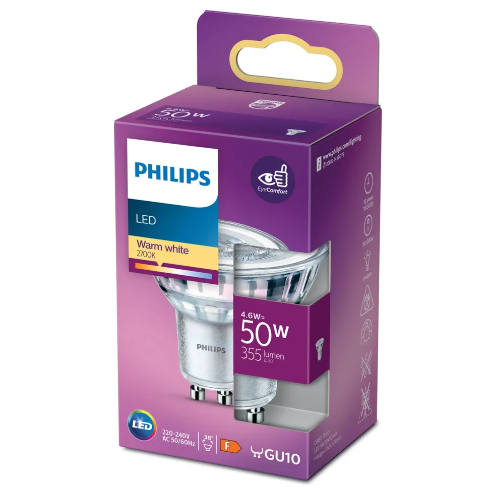 Philips LED-lampa GU10 355 lm
