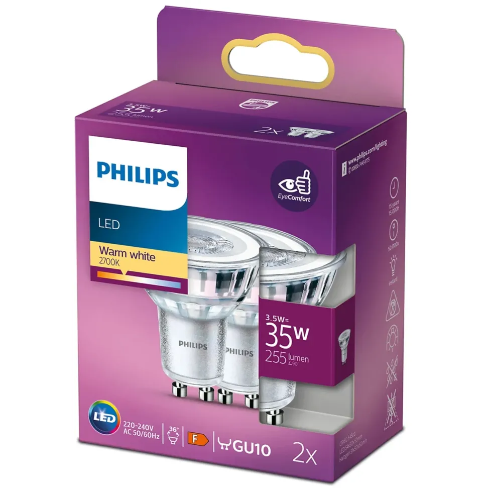 Philips Philips LED-lampa spot GU10 255 lm 2-pack