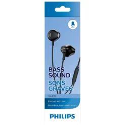 Philips TAUE101 in-ear-hörlurar med mikrofon Svart