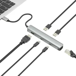 Plexgear Multiadapter för USB-C med 6 portar