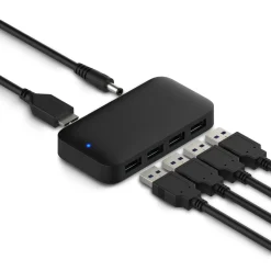 Plexgear USB 5 Gb/s-hubb med strömförsörjning 4-vägs