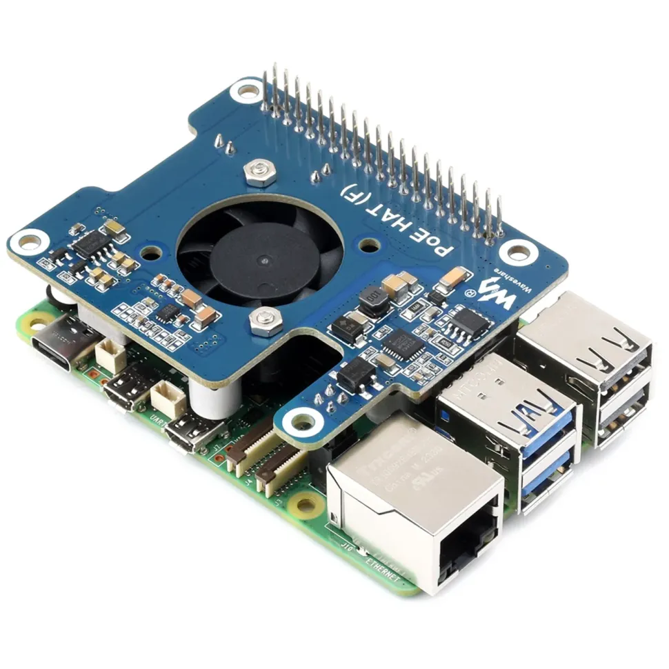 PoE+ Hat för Raspberry Pi 5