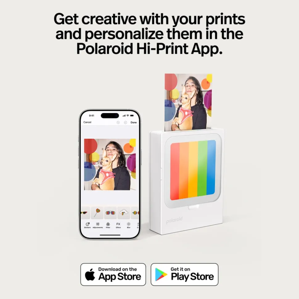 Polaroid Hi-Print 3×3 Photo Printer – portabel fotoskrivare + 10 ark