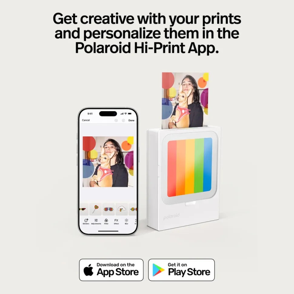 Polaroid Hi-Print 3×3 Photo Printer – portabel fotoskrivare + 60 ark