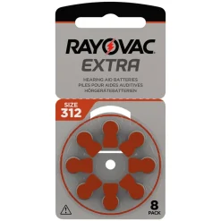 Rayovac Hörapparatsbatterier Brun ZA312 8-pack