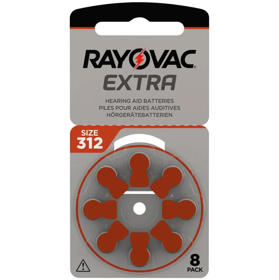 Rayovac Hörapparatsbatterier Brun ZA312 8-pack