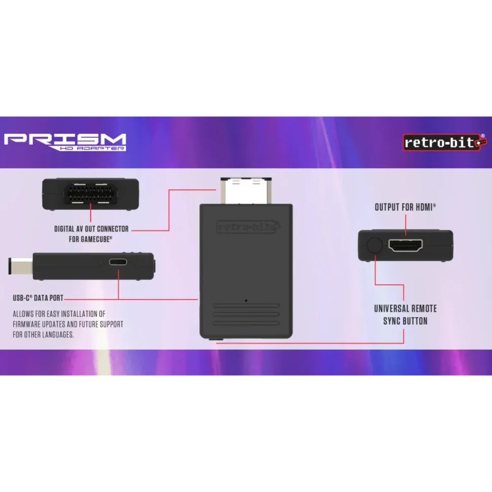 Retro-bit Prism HD Gamecube till HDMI-adapter
