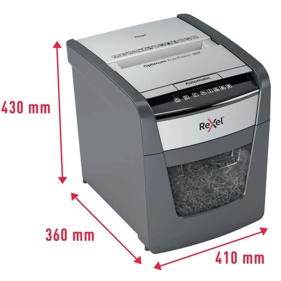 Rexel Optimum AutoFeed+ 50X Dokumentförstörare Cross-cut A4