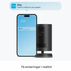 Ring Outdoor Cam Plus Battery - Retinal 2K övervakningskamera Svart
