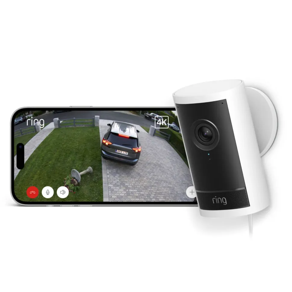 Ring Outdoor Cam Pro Plug-in - Retinal 4K övervakningskamera Vit