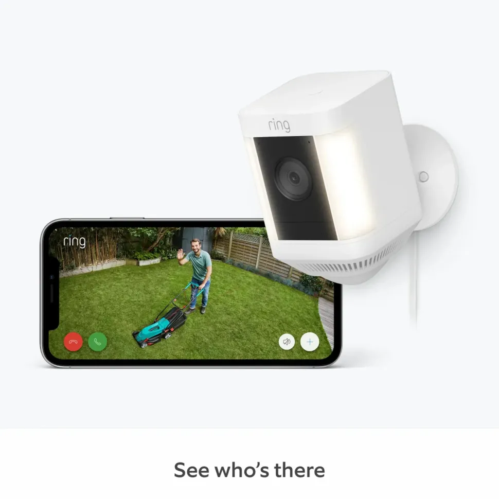 Ring Spotlight Cam Plus Plug-In Övervakningskamera Vit