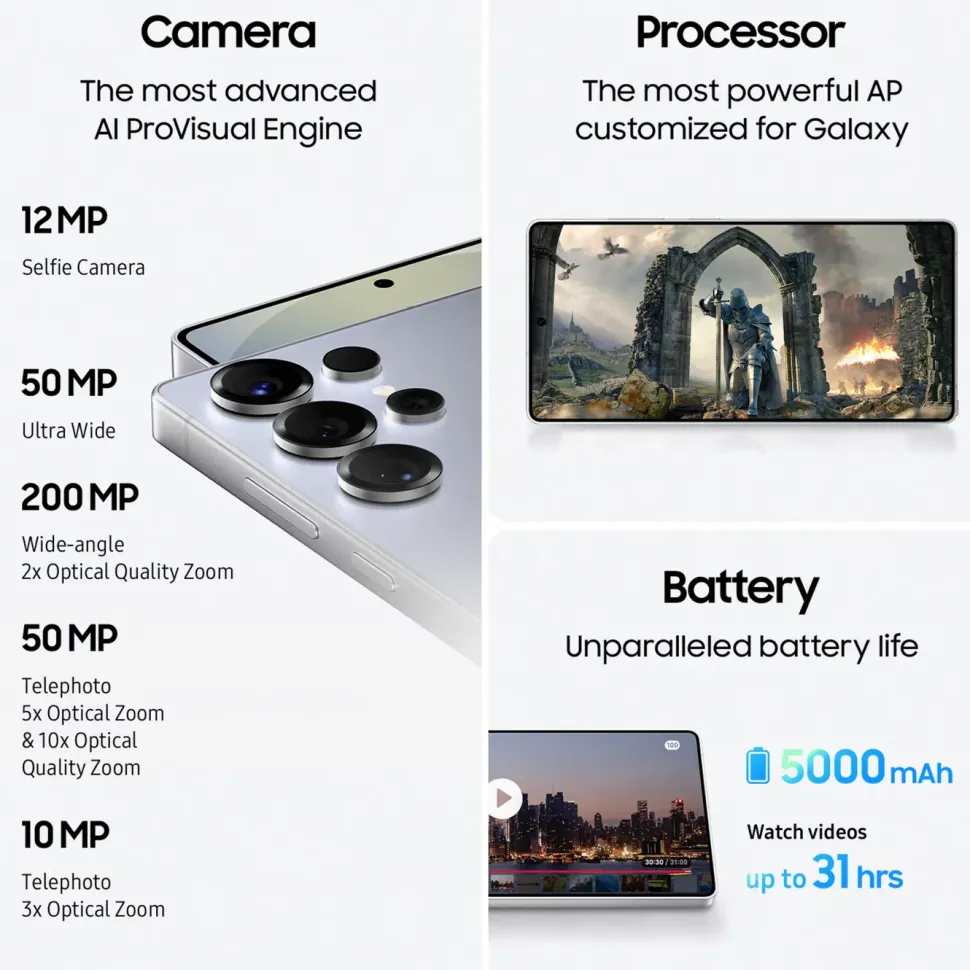 Samsung Galaxy S25 Ultra 256GB Titan Vitsilver