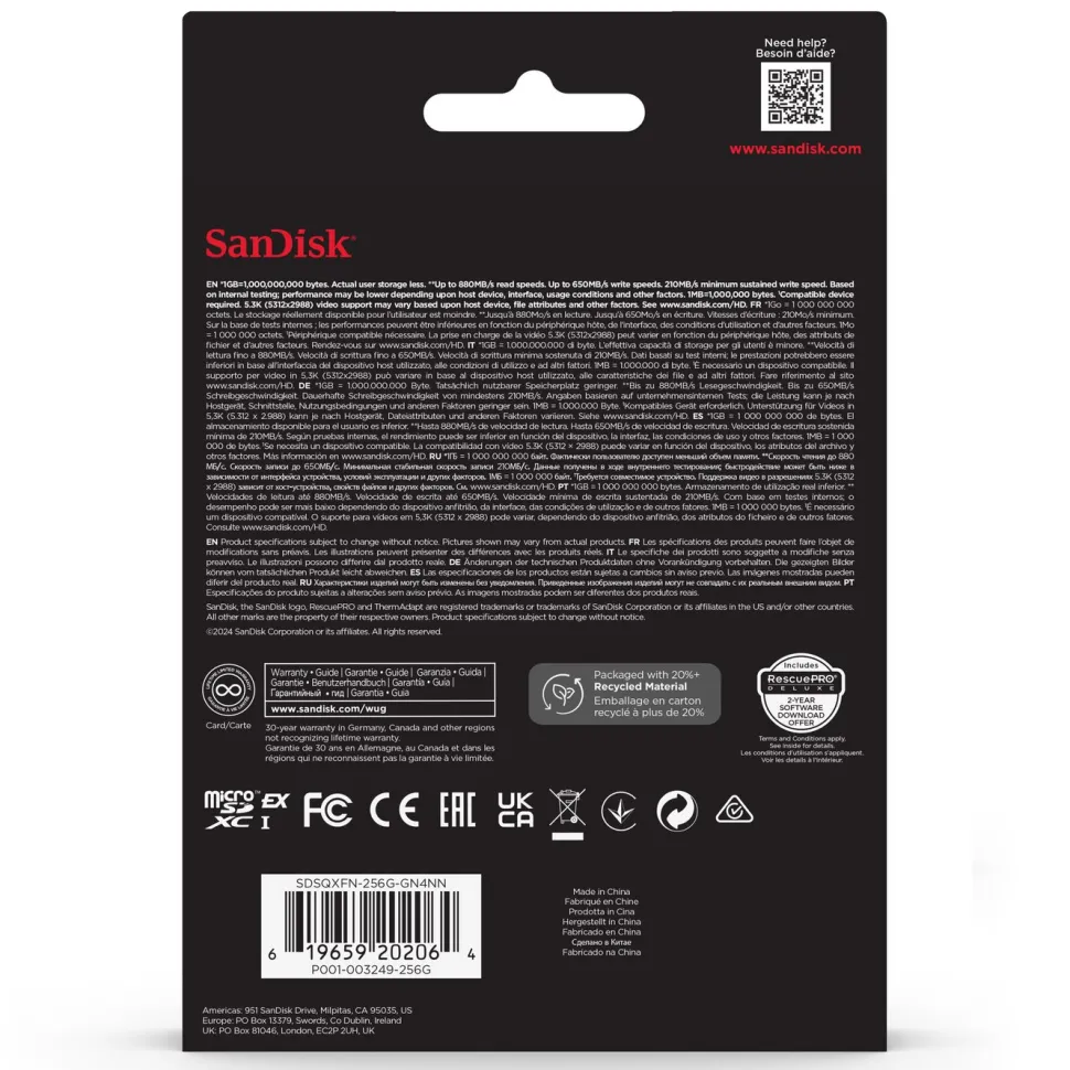 Sandisk microSD Express 256 GB