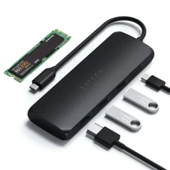 Satechi USB-C Multiadapter med SSD-plats Svart