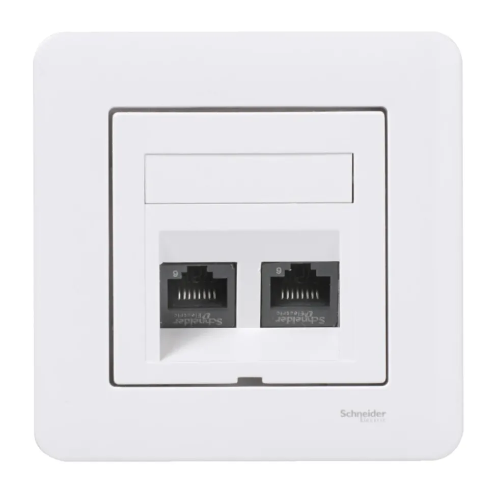 Schneider Electric Exxact Infällt UTP-nätverksuttag Cat.6 2-port