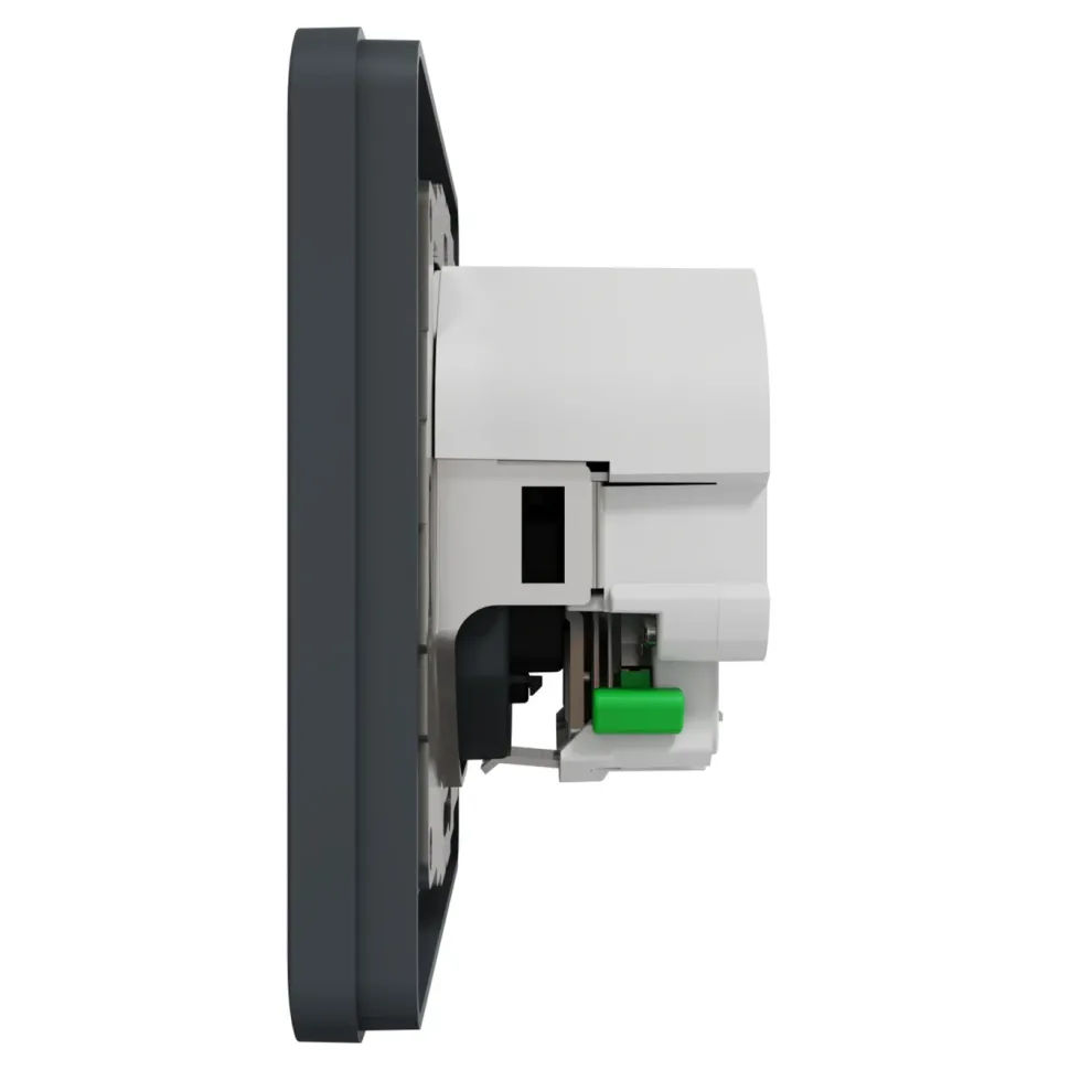 Schneider Electric Exxact Jordat vägguttag med USB-portar Svart