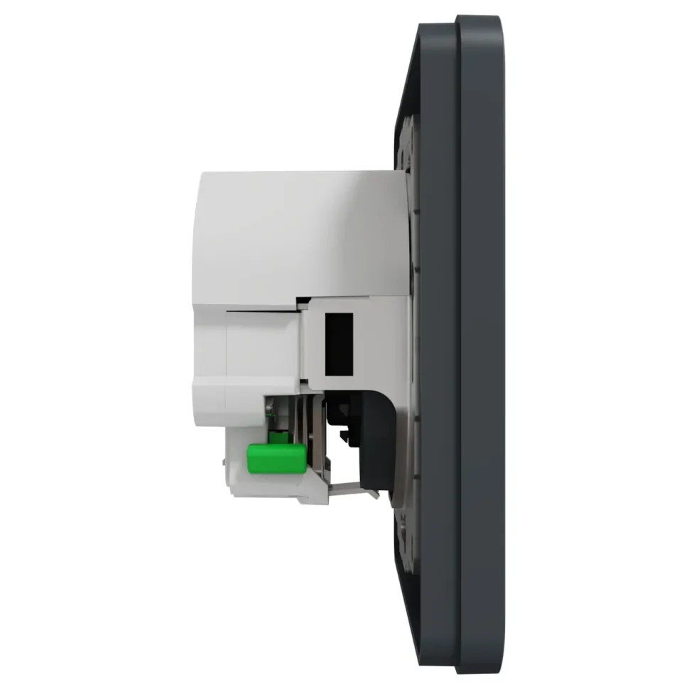 Schneider Electric Exxact Jordat vägguttag med USB-portar Svart