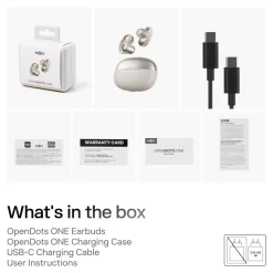 Shokz OpenDots One – Trådlösa öppna clip-on-hörlurar Grå