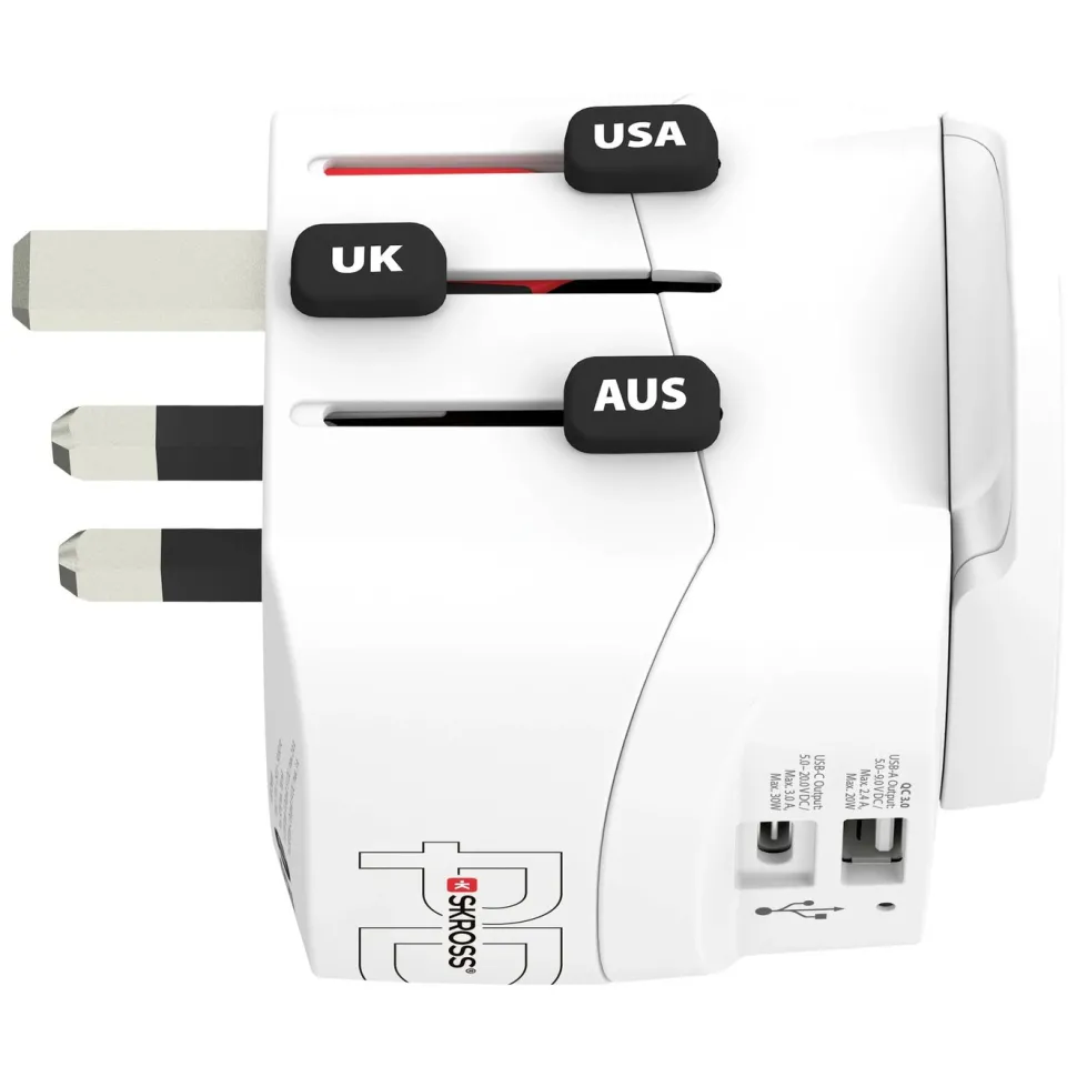 Skross Jordad reseadapter Universal med USB-uttag