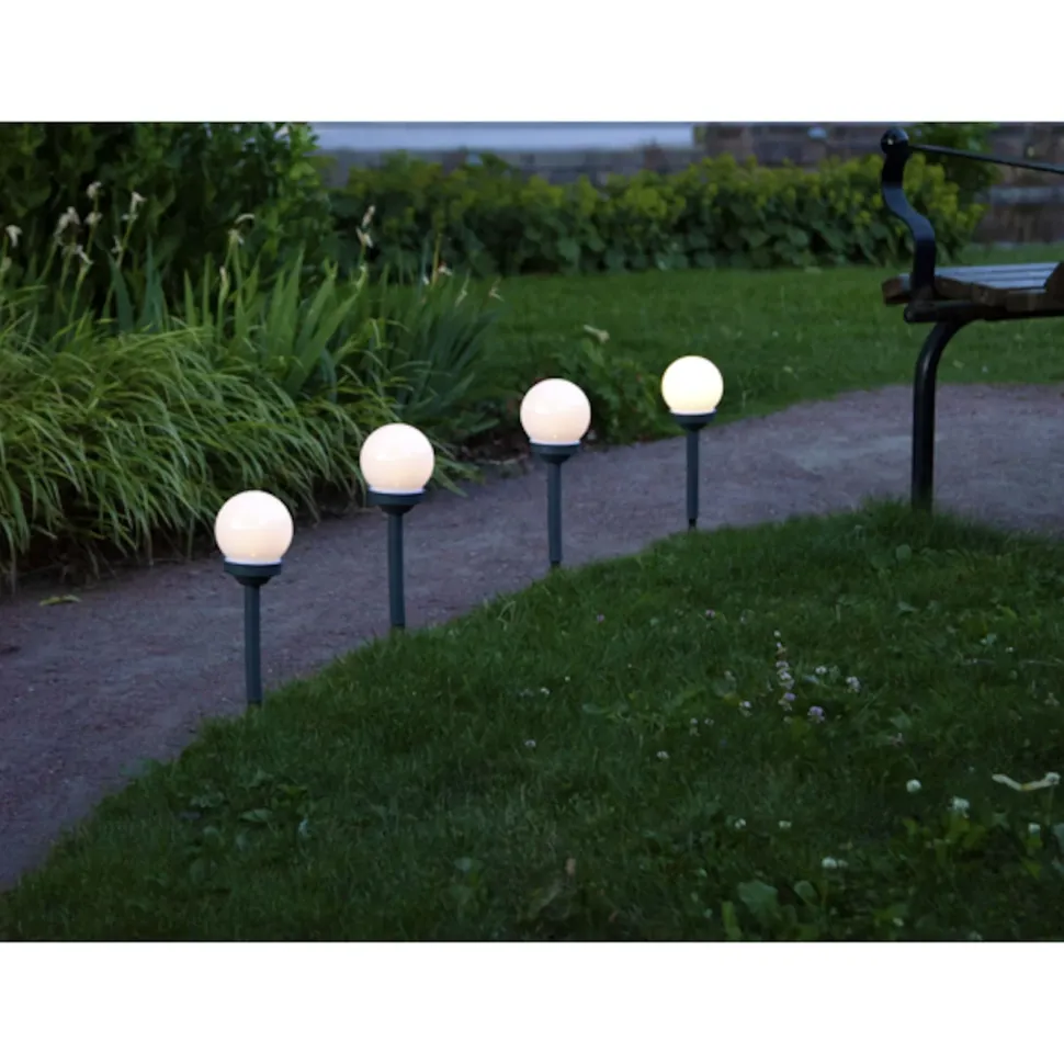 Solcellsdrivet LED-trädgårdsklot Ø10 cm 4-pack