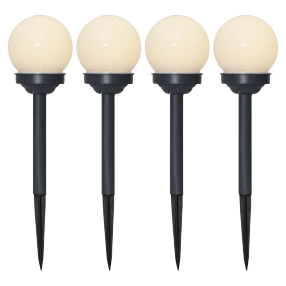 Solcellsdrivet LED-trädgårdsklot Ø10 cm 4-pack
