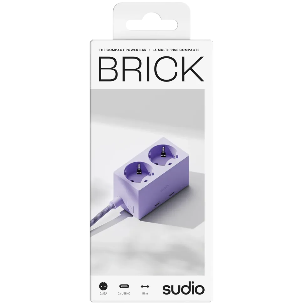 Sudio Brick grenuttag med GaN-laddning 30 W Lila