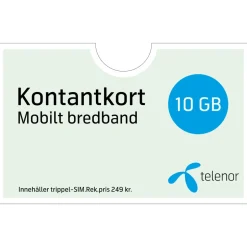 Telenor Mobilt Bredband Kontantkort 1 månad 10 GB