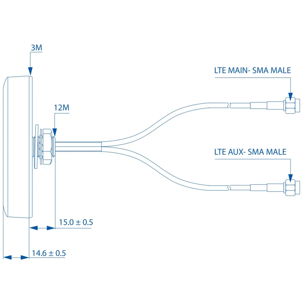 Teltonika 4G-antenn med Mimo 2,5 dBi