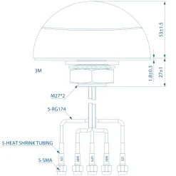 Teltonika Kombinationsantenn 4G/GPS/Wifi