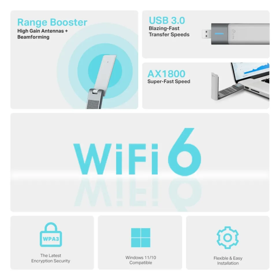 TP-Link Archer TX20UH Trådlöst USB-nätverkskort AX1800