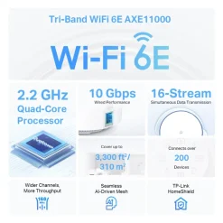 TP-Link Deco XE200 Mesh-system med Wifi 6E AXE11000 2-pack