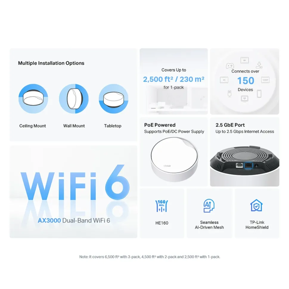 TP-Link Deco X50-PoE AX3000 1-pack