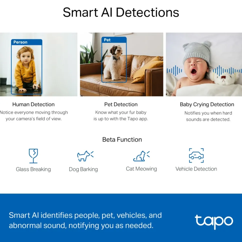 TP-Link Tapo C220 Pan/Tilt AI Övervakningskamera