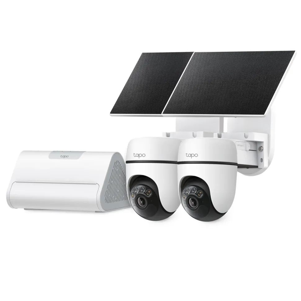 TP-Link Tapo HB112 solcellsdriven övervakningskamera 2K pan/tilt 2-pack Vit
