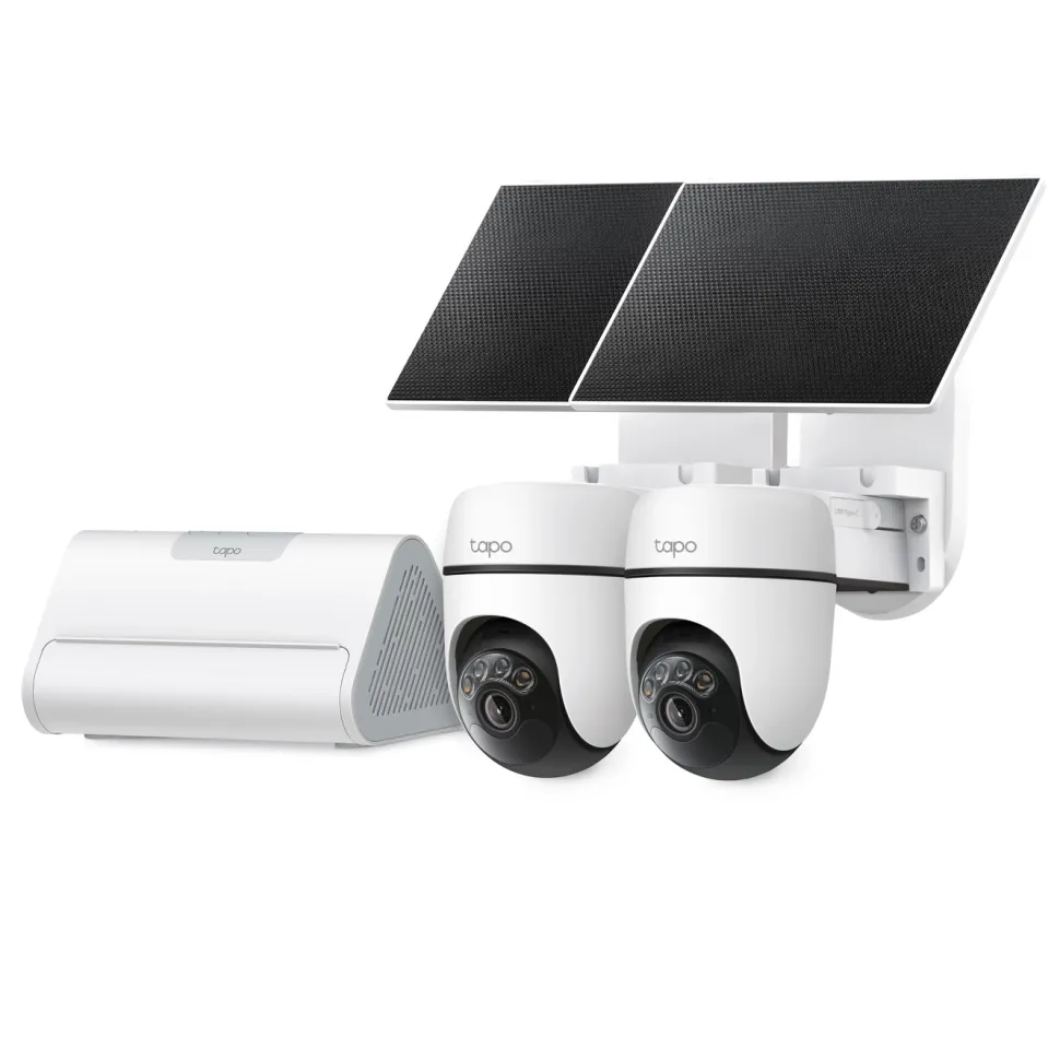 TP-Link Tapo HB112 solcellsdriven övervakningskamera 2K pan/tilt 2-pack Vit