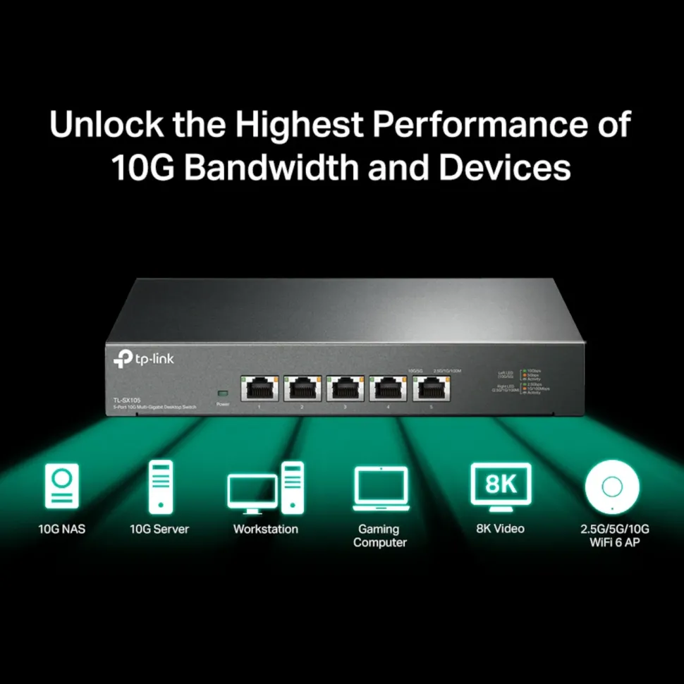 TP-Link TL-SX105 Gigabitswitch 5 portar 10 Gb/s