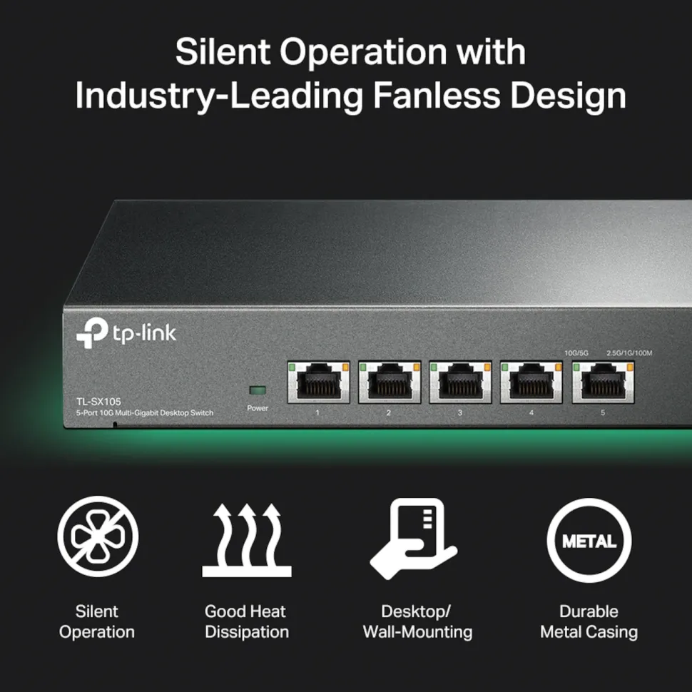 TP-Link TL-SX105 Gigabitswitch 5 portar 10 Gb/s