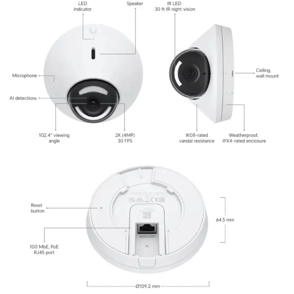 Ubiquiti G5 Dome – PoE-övervakningskamera