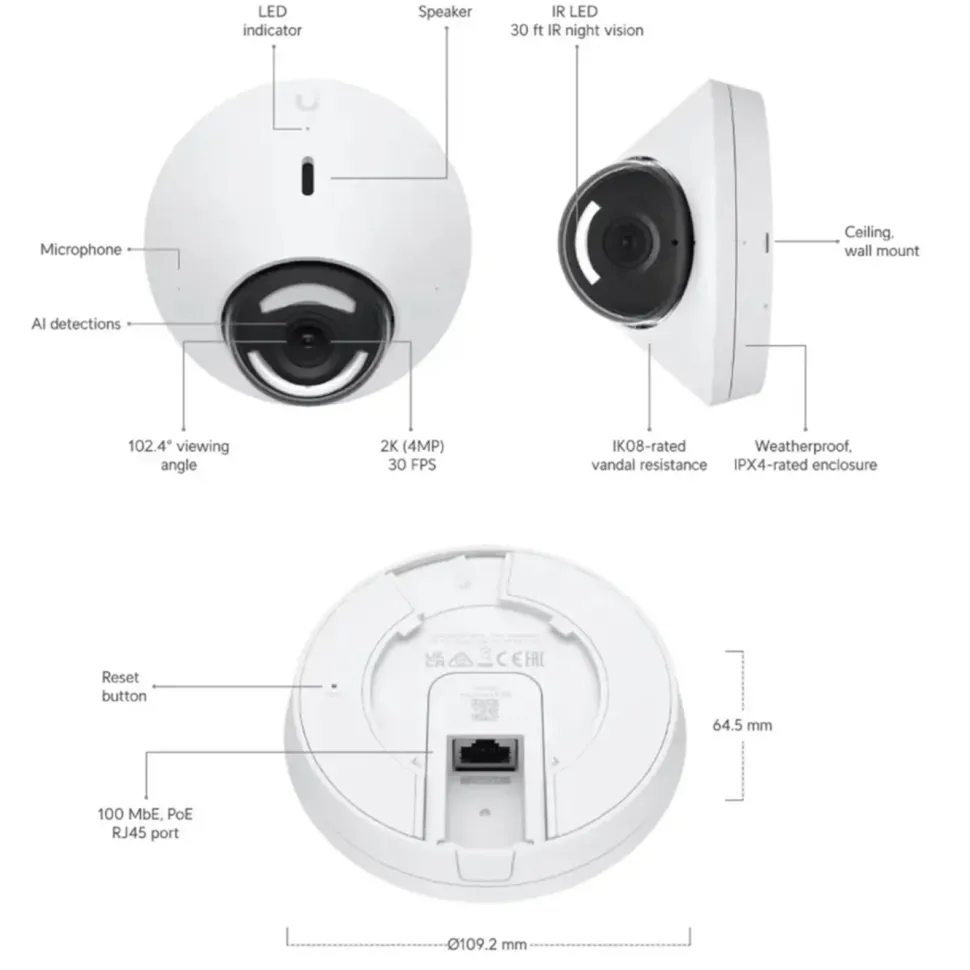 Ubiquiti G5 Dome – PoE-övervakningskamera