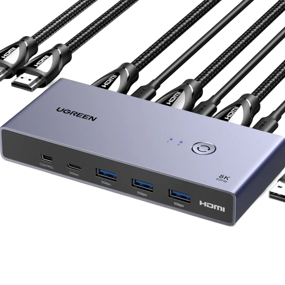 Ugreen 8K HDMI KVM-switch för 2 datorer