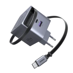 Ugreen Nexode 45 W GaN-snabbladdare med utdragbar USB-C-kabel 45 W
