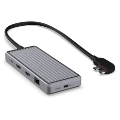 Unisynk 10-portars USB-C-hubb för dubbla skärmar för Mac Grå