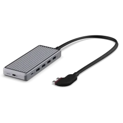 Unisynk 10-portars USB-C-hubb för dubbla skärmar för Mac Grå