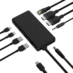 Unisynk USB-C-dockningsstation 9 portar 4K för dubbla skärmar