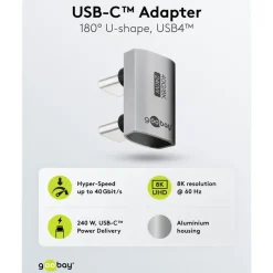 USB-C-adapter 180° U-form med USB4